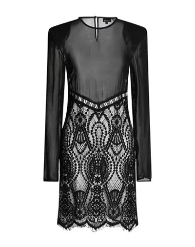 Just Cavalli Woman Midi Dress Black Size 10 Polyamide, Cotton, Viscose