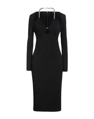 Just Cavalli Woman Midi Dress Black Size 6 Polyester, Rubber