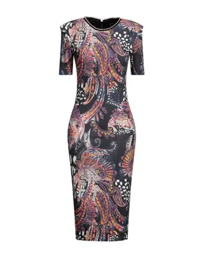 Just Cavalli Woman Midi Dress Black Size 10 Viscose