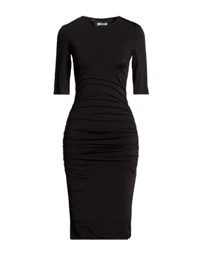 Just Cavalli Woman Midi Dress Black Size 4 Viscose, Elastane