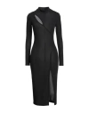 Just Cavalli Woman Midi Dress Black Size 8 Polyester, Metallic Polyester, Elastane
