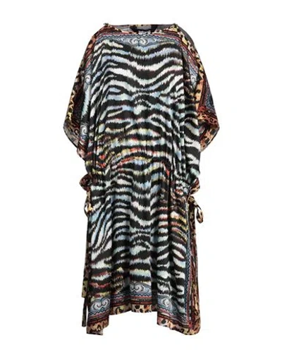 Just Cavalli Woman Midi Dress Black Size Onesize Polyester In Multi