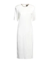 Just Cavalli Woman Midi Dress Off White Size 8 Viscose, Polyamide, Elastane In Off White