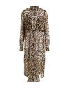 Just Cavalli Woman Midi Dress Sand Size 10 Polyester In Beige