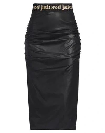 Just Cavalli Woman Midi Skirt Black Size 4 Polyamide, Elastane, Polyurethane Resin