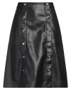 Just Cavalli Woman Midi Skirt Black Size 4 Polyester, Polyurethane Coated In Black