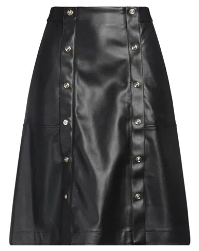 Just Cavalli Woman Midi Skirt Black Size 8 Polyester, Polyurethane Coated