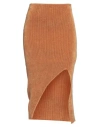 Just Cavalli Woman Midi Skirt Camel Size M Viscose, Cotton, Polyamide, Elastane In Beige