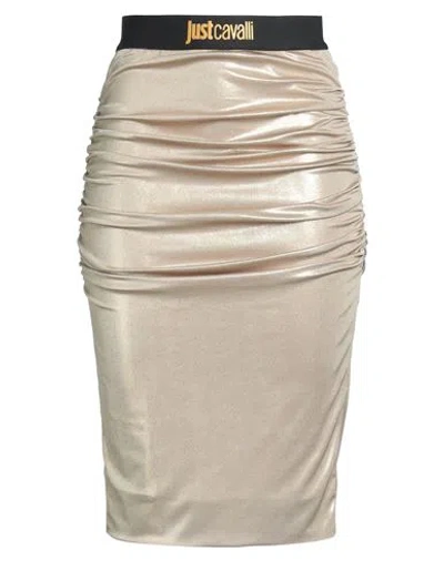 Just Cavalli Woman Midi Skirt Sand Size 4 Polyester, Elastane In Beige