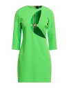 Just Cavalli Woman Mini Dress Acid Green Size 8 Polyester, Elastane