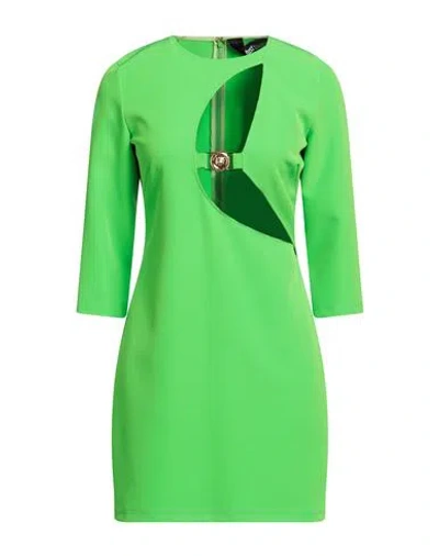 Just Cavalli Woman Mini Dress Acid Green Size 6 Polyester, Elastane