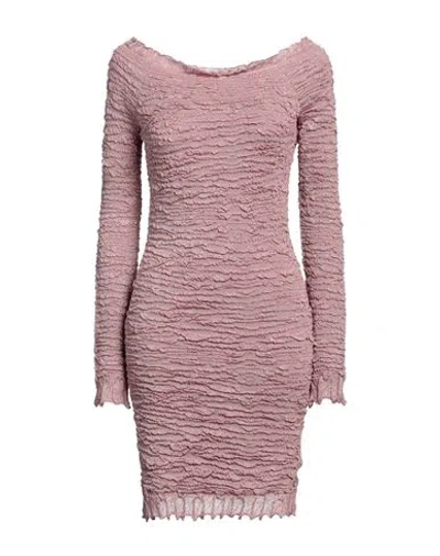 Just Cavalli Woman Mini Dress Antique Rose Size S Acetate, Polyamide, Polyester, Elastane In Pink