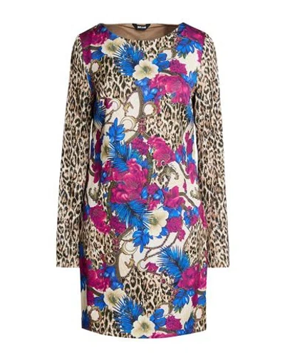 Just Cavalli Woman Mini Dress Beige Size 4 Polyester In Multi