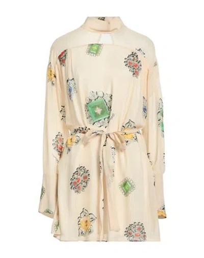 Just Cavalli Woman Short Dress Beige Size 2 Viscose