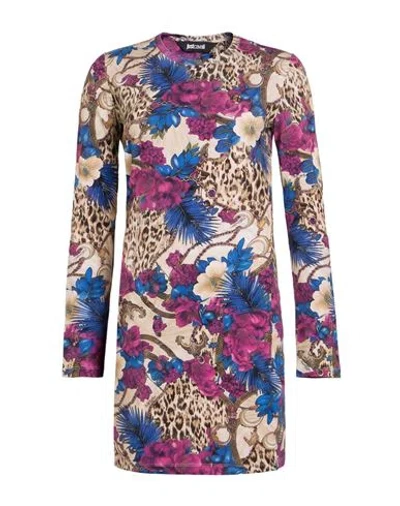Just Cavalli Woman Mini Dress Beige Size S Cotton, Elastane In Gold