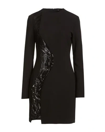 Just Cavalli Woman Mini Dress Black Size 10 Polyester, Elastane