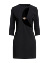 Just Cavalli Woman Mini Dress Black Size 10 Polyester, Elastane