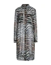 Just Cavalli Woman Mini Dress Black Size 14 Polyester, Metallic Polyester In Black