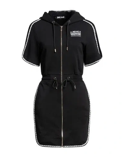 Just Cavalli Woman Mini Dress Black Size 4 Cotton, Elastane