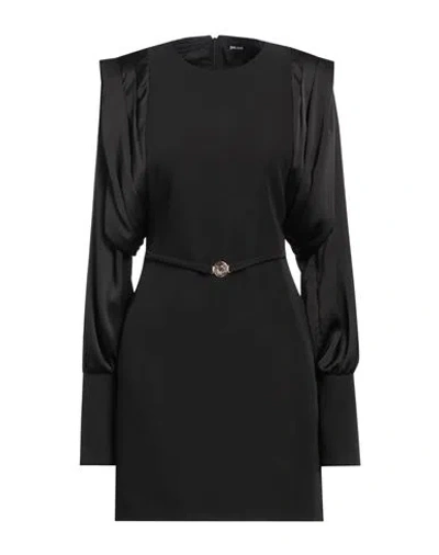 Just Cavalli Woman Mini Dress Black Size 6 Polyester, Elastane