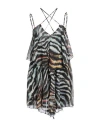 Just Cavalli Woman Mini Dress Black Size 10 Polyester, Metallic Polyester In Black