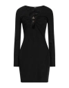 Just Cavalli Woman Mini Dress Black Size 8 Polyester, Metallic Polyester, Elastane