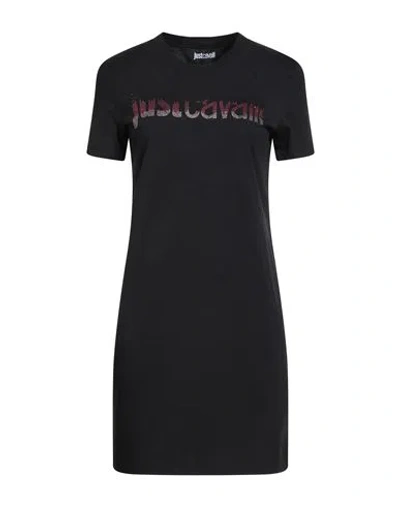 Just Cavalli Woman Mini Dress Black Size S Cotton