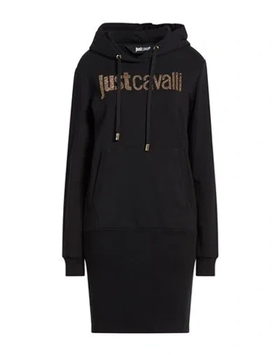 Just Cavalli Woman Mini Dress Black Size S Cotton