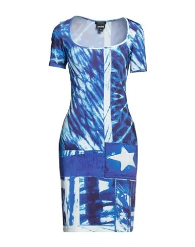 Just Cavalli Woman Mini Dress Blue Size 4 Viscose, Elastane