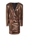 Just Cavalli Woman Mini Dress Copper Size 10 Polyester, Elastane In Brown