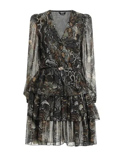 Just Cavalli Woman Mini Dress Dark Green Size 8 Polyester