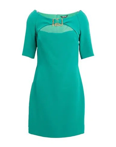 Just Cavalli Woman Mini Dress Emerald Green Size 2 Polyester, Elastane In Gray
