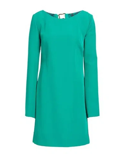 Just Cavalli Woman Mini Dress Emerald Green Size 6 Polyester, Elastane