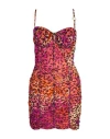 Just Cavalli Woman Mini Dress Fuchsia Size 8 Polyamide, Elastane In Multi