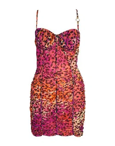 Just Cavalli Woman Mini Dress Fuchsia Size 8 Polyamide, Elastane In Multi