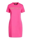 Just Cavalli Woman Mini Dress Fuchsia Size S Cotton In Pink