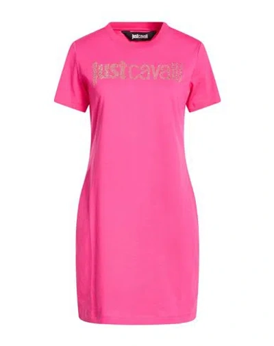 JUST CAVALLI JUST CAVALLI WOMAN MINI DRESS FUCHSIA SIZE S COTTON