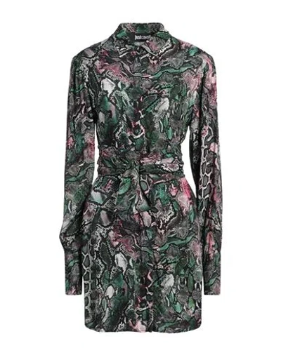 Just Cavalli Woman Mini Dress Green Size 10 Viscose