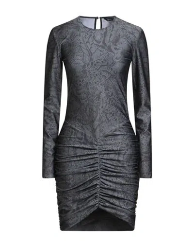 Just Cavalli Woman Mini Dress Grey Size 8 Polyester, Elastane In Gray