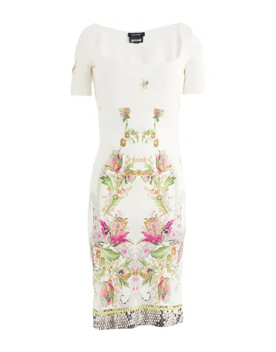 Just Cavalli Short Dresses In White
