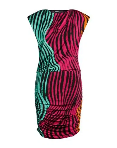 Just Cavalli Woman Mini Dress Magenta Size 10 Viscose, Elastane In Multi