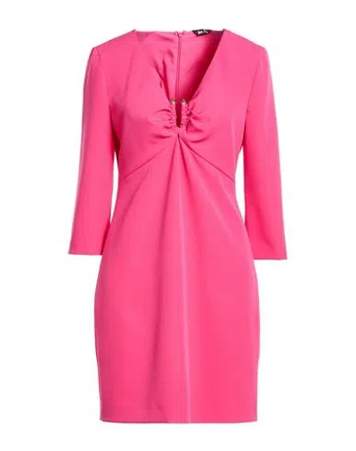 Just Cavalli Woman Mini Dress Magenta Size 8 Polyester, Elastane In Multi