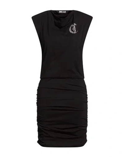 Just Cavalli Woman Mini Dress Magenta Size L Cotton In Animal Print