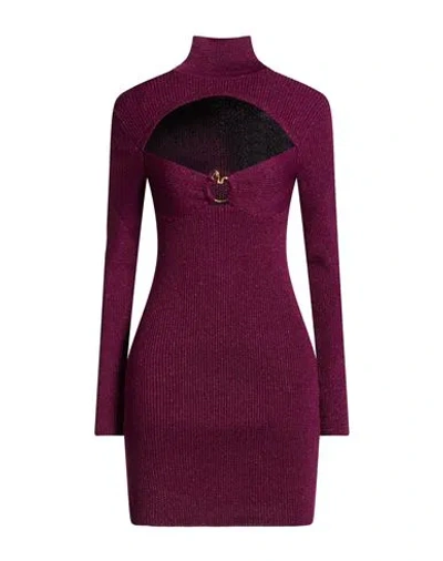 Just Cavalli Woman Mini Dress Mauve Size S Viscose, Polyester, Metal Fiber In Brown