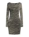 Just Cavalli Woman Mini Dress Military Green Size Xl Viscose, Polyester In Green