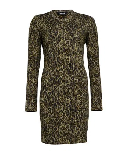 Just Cavalli Woman Mini Dress Military Green Size Xs Cotton, Elastane