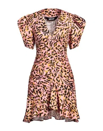 Just Cavalli Woman Mini Dress Pink Size 4 Cotton, Elastane