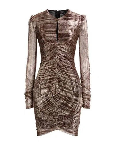 Just Cavalli Woman Mini Dress Platinum Size 12 Polyester, Metal Fiber In Multi