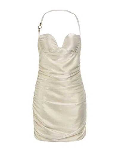 Just Cavalli Woman Mini Dress Platinum Size 6 Polyester In Gray