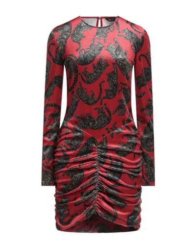Just Cavalli Woman Mini Dress Red Size 8 Polyester, Elastane